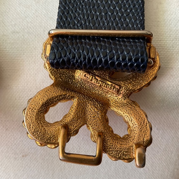 Douglas Paquette Vintage 80’s Signed Celtic Knot / Flower Buckle Snakeskin Belt - Picture 9 of 16